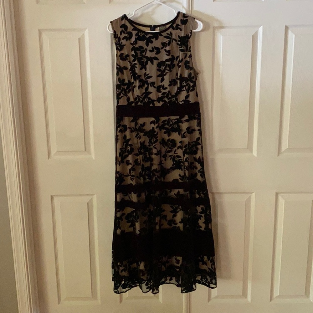 Taylor black and cream dress